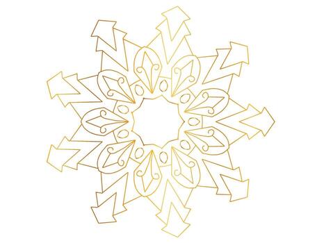 Mandala art with golden gradient and pattern vector
