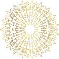 Royal mandala pattern with golden gradient vector
