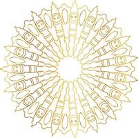 Royal mandala pattern with golden gradient vector