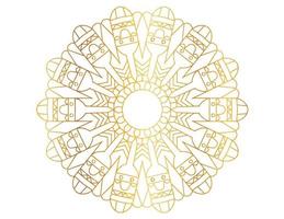 Mandala art with golden gradient and pattern vector