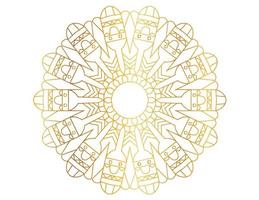 Mandala art with golden gradient and pattern vector