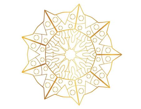 Mandala Art with golden gradient, designing, background, vector