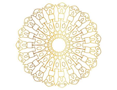 Mandala Art with golden gradient, designing, background, vector