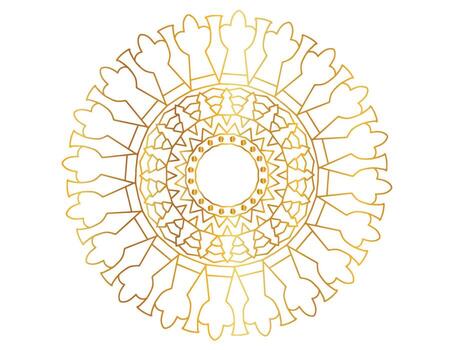 Mandala Art with golden gradient, designing, background, vector