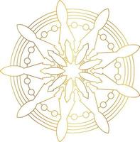 Royal mandala pattern with golden gradient vector