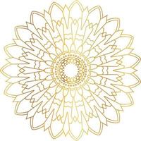Royal mandala pattern with golden gradient vector