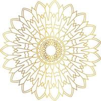 Royal mandala pattern with golden gradient vector