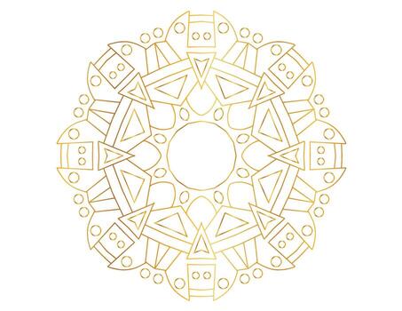 arte mandala con degradado dorado y patrón vector