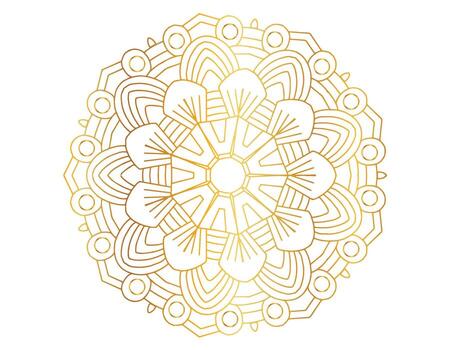arte mandala con degradado dorado, diseño, fondo, vector