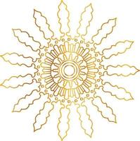 Mandala art with golden gradient and royal design vector