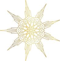 Royal mandala pattern with golden gradient vector