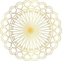 Royal mandala pattern with golden gradient vector