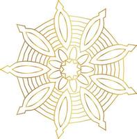 Royal mandala pattern with golden gradient vector