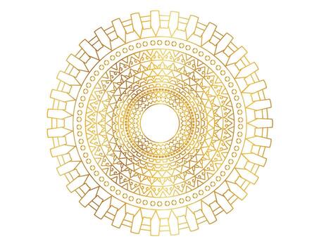 arte mandala con degradado dorado y patrón vector
