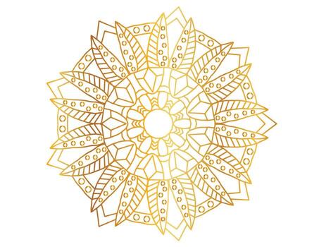 arte mandala con degradado dorado, diseño, fondo, vector