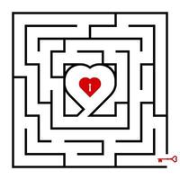 Game Heart Labyrinth Puzzle vector