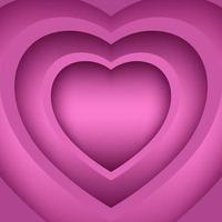 Abstract Paper Cut Pink Heart Shape vector