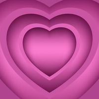 Abstract Paper Cut Pink Heart Shape vector