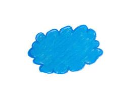 Abstract image with cloud-like shape, Crayon scribbled texture. photo