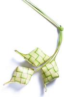 Top view of traditional food isolated on white background, called Ketupat photo