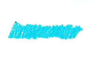 Abstract crayon on white background. Aqua crayon scribble texture. Wax pastel spot. It is a hand drawn photo