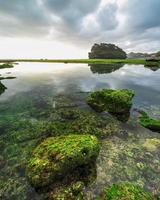 Sunset at indonesian beach photo