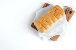 Torn bread filled with beef floss and mayonnaise photo