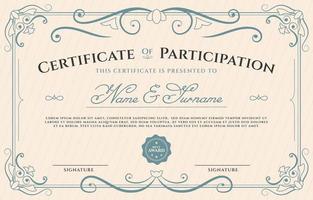 Classic Certificate of Seminar Template vector