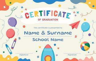 Kindergarten Certificate Template vector