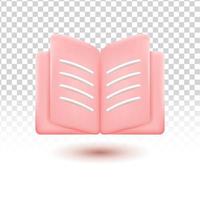 3D Cartoon Style Book icon Vector