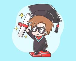 cute graduation cartoon character vector