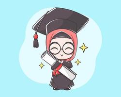 lindo personaje de dibujos animados de graduación vector