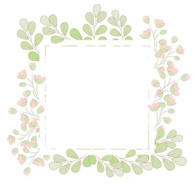 minimal flat style grass flower spring wreath eps10 vector illustration