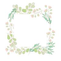 minimal flat style grass flower spring wreath eps10 vector illustration