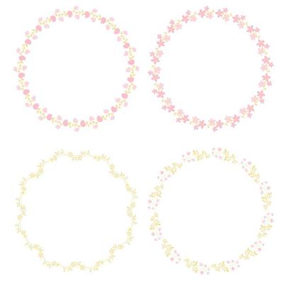 minimal pink and gold cute botanical wreath collection