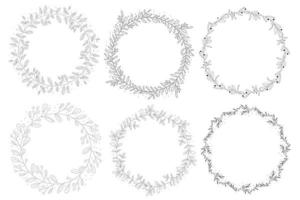 doodle dibujado a mano colección de coronas de otoño natural vector