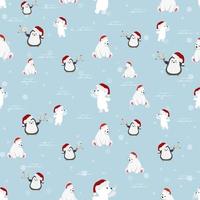 animales divertidos fiesta de navidad en la caída de nieve patrón sin costuras eps10 ilustración de vectores