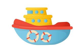 ilustración de estilo de dibujos animados simple de barco lindo infantil. vector