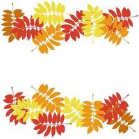 Horizontal border of colorful autumn leaves, twigs in autumn colors vector