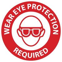 Danger Wear Eye Protection On White Background vector