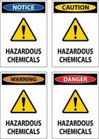 Hazardous Chemicals Sign On White Background vector