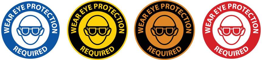 Caution Wear Eye Protection On White Background vector