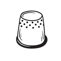 thimble for sewing. illustration vintage hand drawn in cartoon style vector