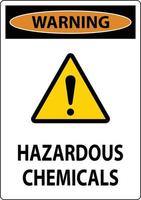 Warning Hazardous Chemicals Sign On White Background vector