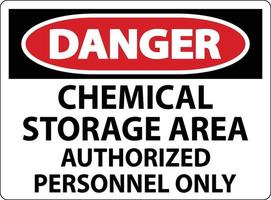 Danger Chemical Storage Area Authorized Personnel Only Symbol Sign vector