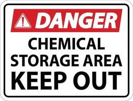 Danger Label Chemical Storage Area Keep Out Sign vector