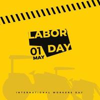 Labor Day design with yellow background. vector