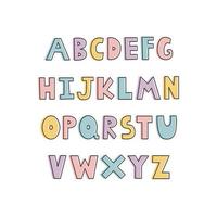 Fonts ABC symbols children's cartoon style design. Suitable for prints, posters, wallpaper vector