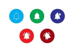 Bell Icon Set Collection in Flat Style. Vector Illustration