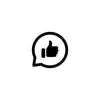 Like, Thumb Up Icon Vector in Speech Bubble Line